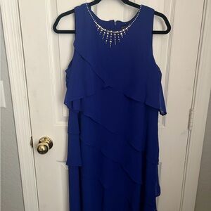 Elegant Blue Sleeveless Dress